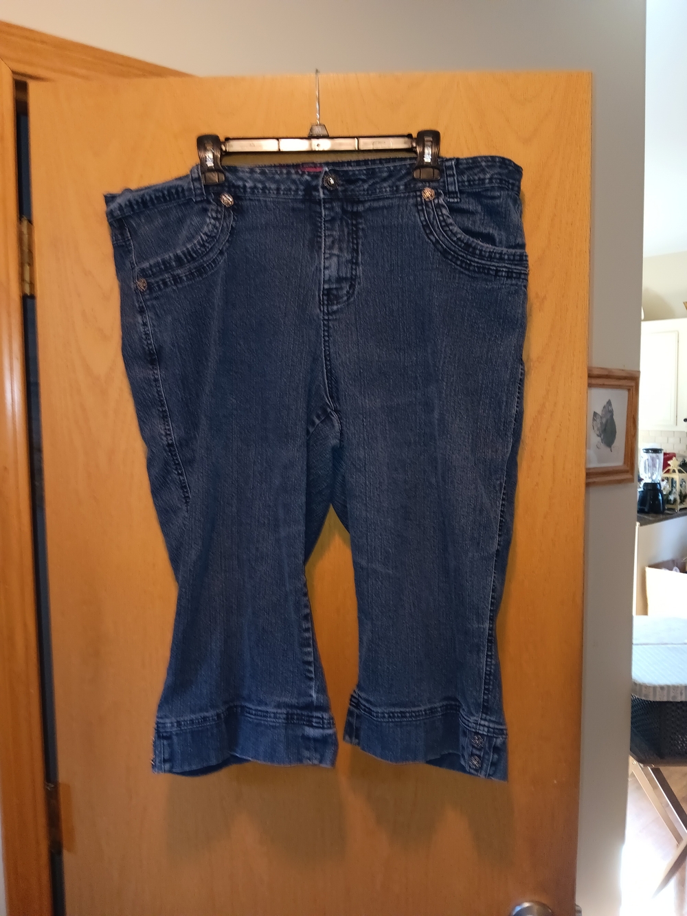 Westport Womens Size 20W Dark Blue Capri Flare Jeans